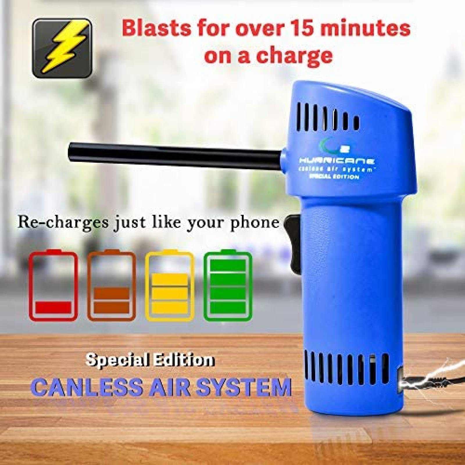 Limpiador de Aire Comprimido The O2 Hurricane 220+ -Azul