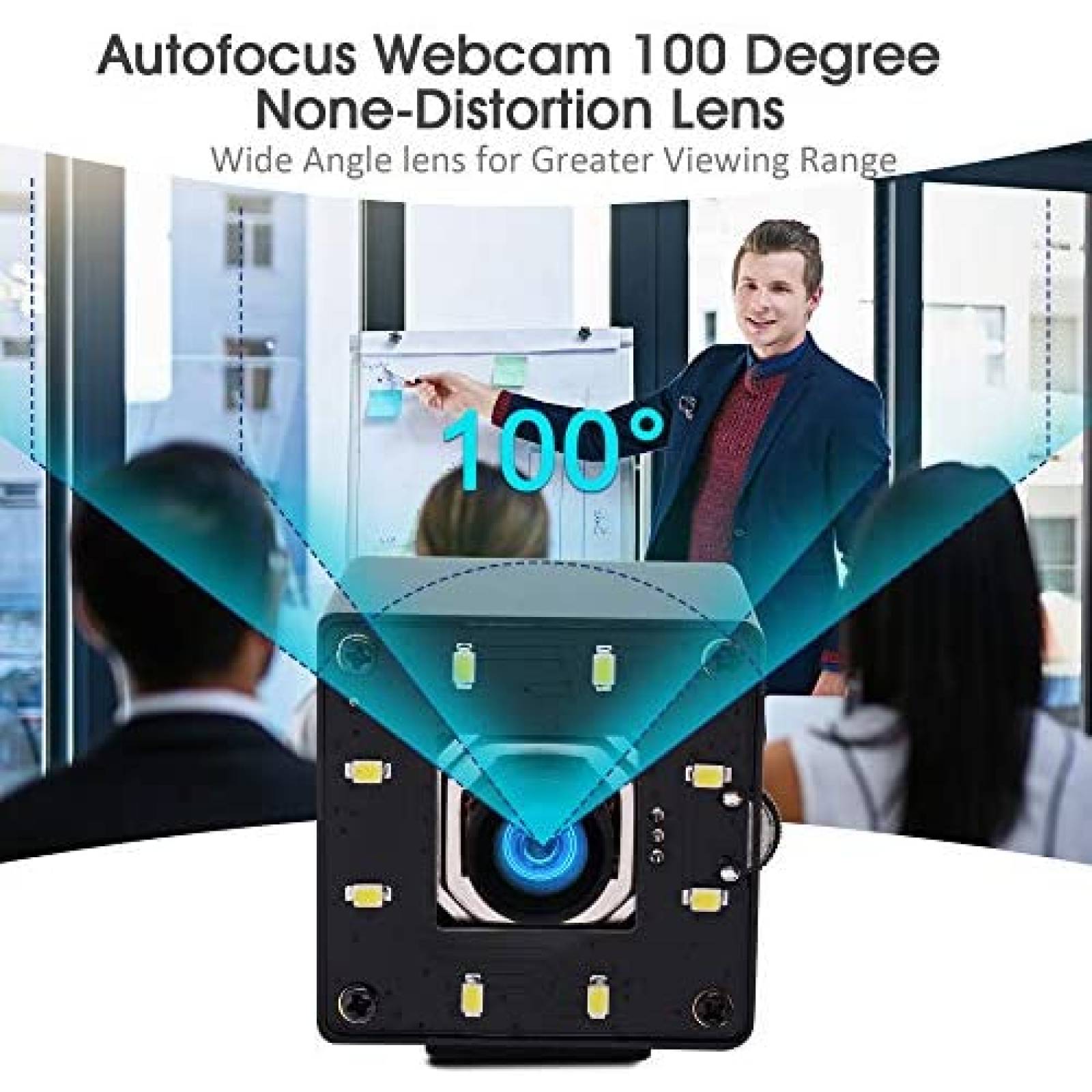 Camara Web IEights HD 4K Con Audio Autoenfoque 2160p -Negro