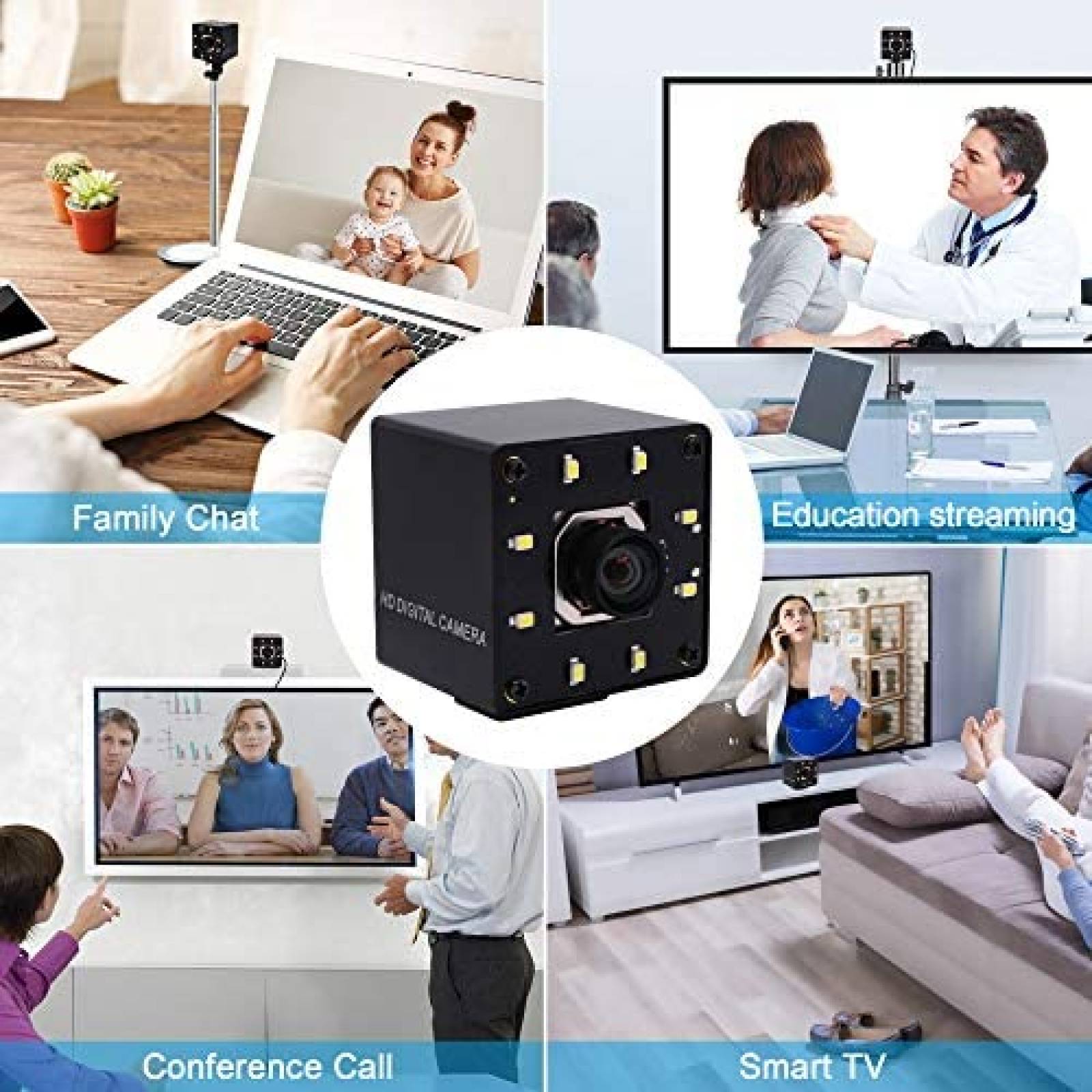 Camara Web IEights HD 4K Con Audio Autoenfoque 2160p -Negro