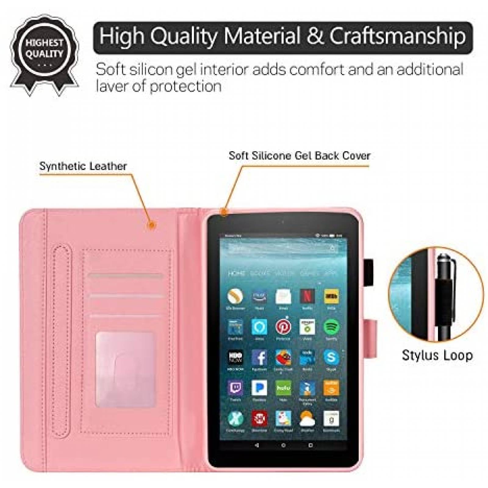 Funda Elepower Para Amazon Tablet Fire 7 Piñas -Blanco