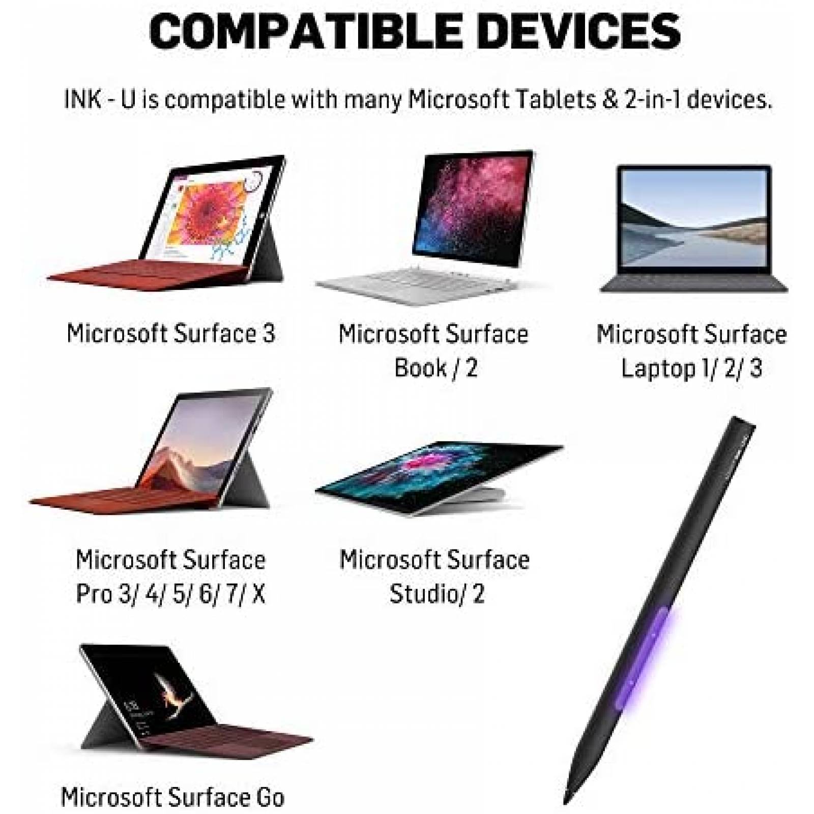 Stylus Adonit Ink-U VC con 4096 niveles de presion -Negro