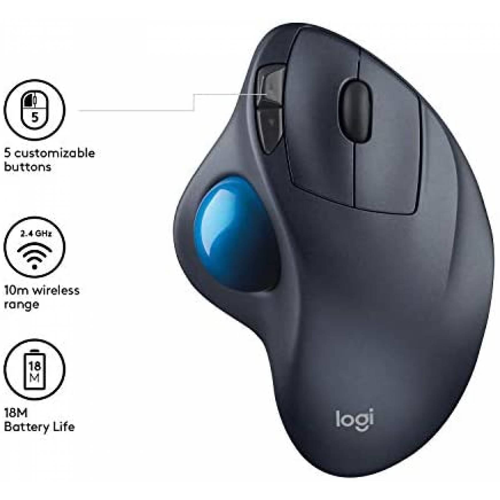 Mouse Logitech M570 Inalambrico Portatil 5 Botones
