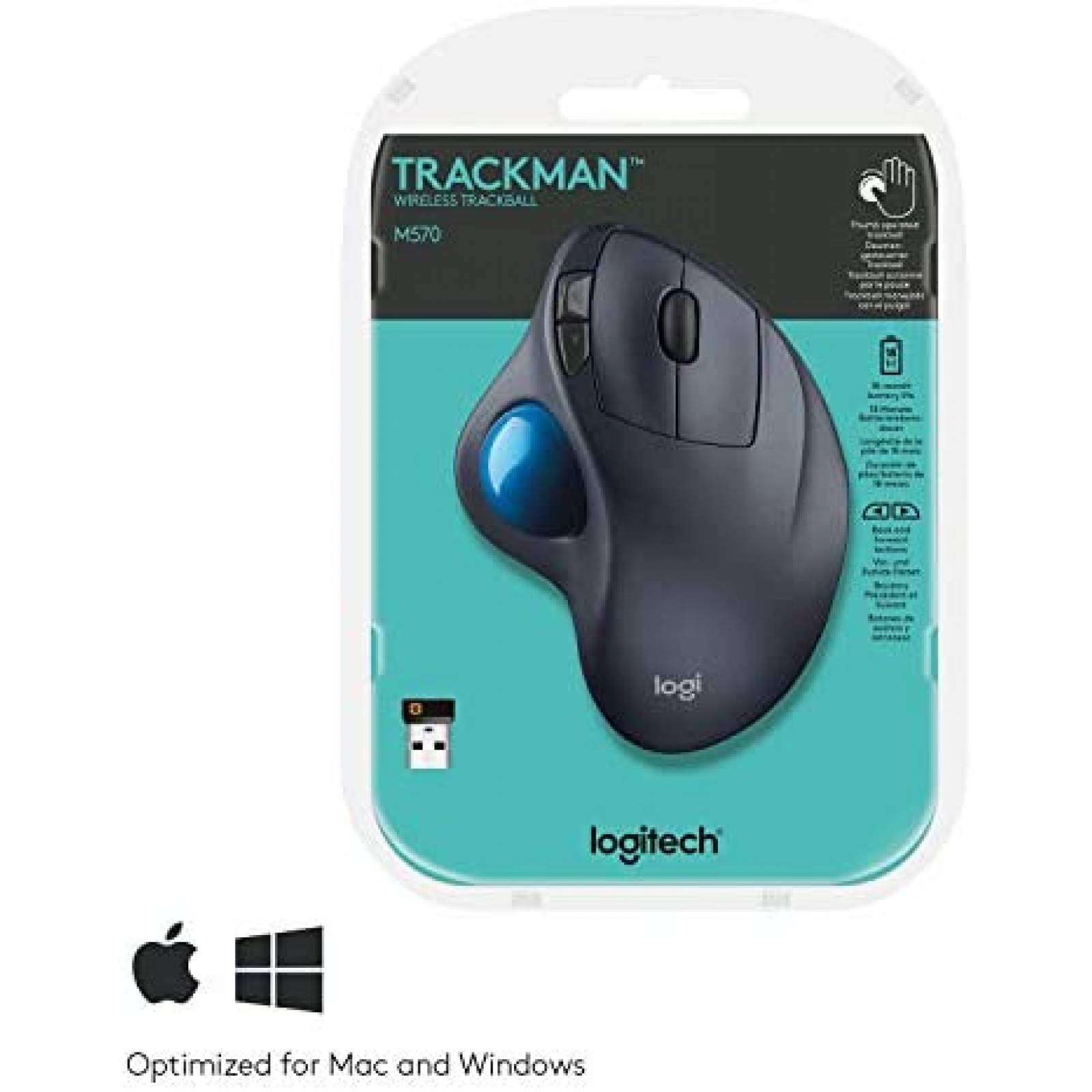 Mouse Logitech M570 Inalambrico Portatil 5 Botones