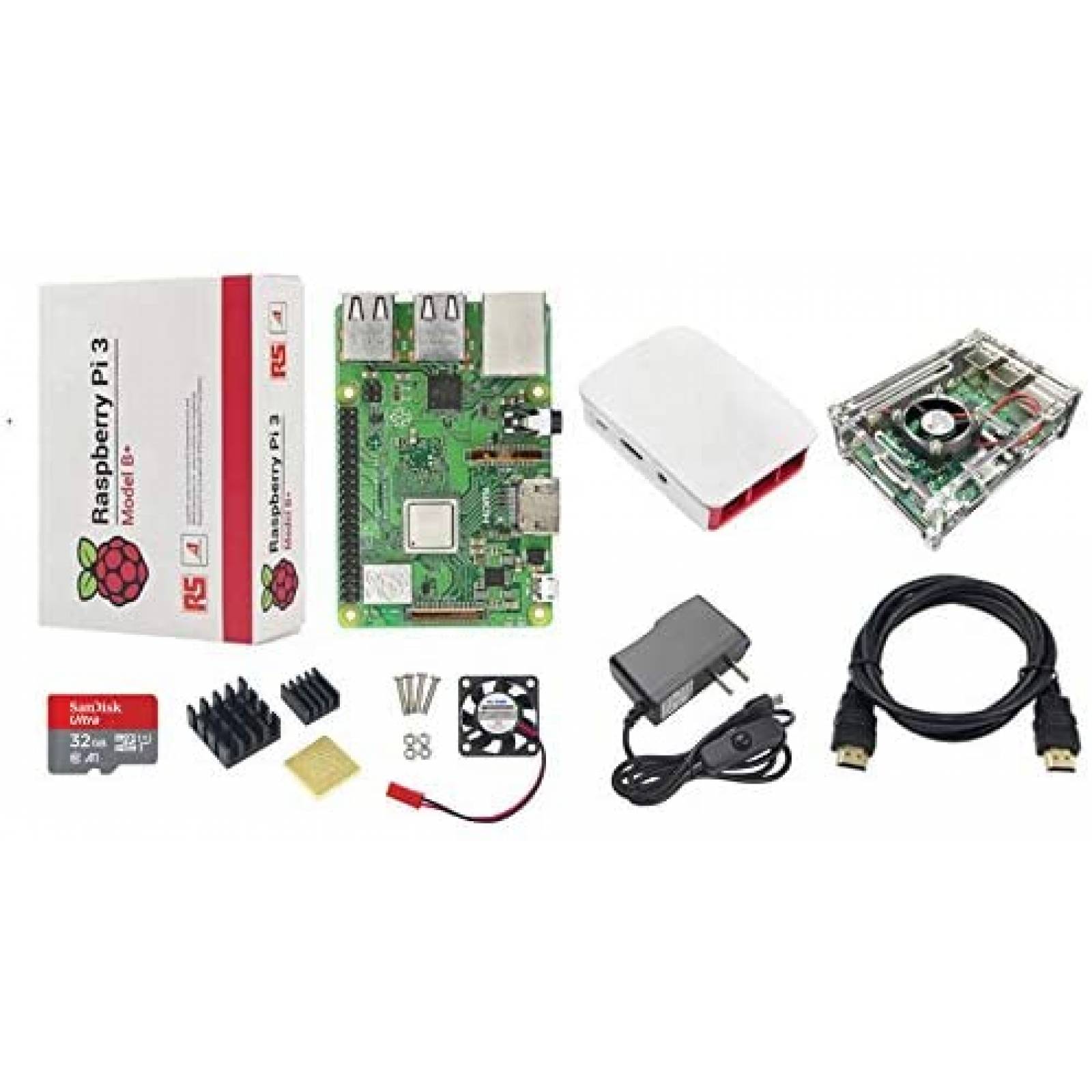 Kit de inicio DIGISHUO Raspberry Pi 8 en 1 SD ventilador