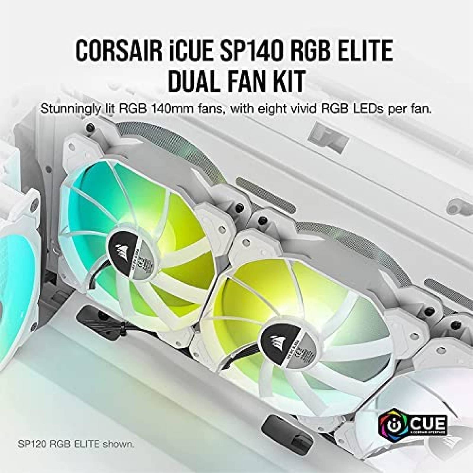 Ventilador CORSAIR iCUE SP140 Doble 140mm LED RGB -Blanco