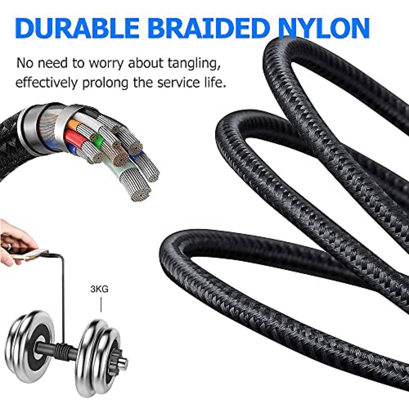 Cable Cargador CLZWiiN 2 Pzs 6.6ft USB C a USB C -Negro