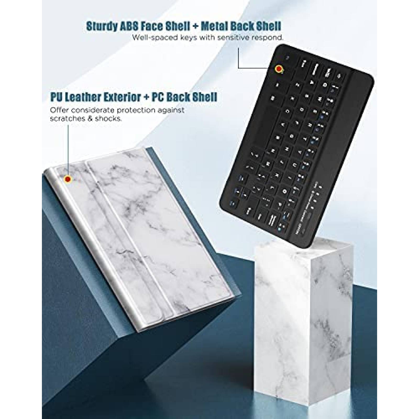 Funda MoKo con Teclado Bluetooth para Samsung Tab A7 -Blanco