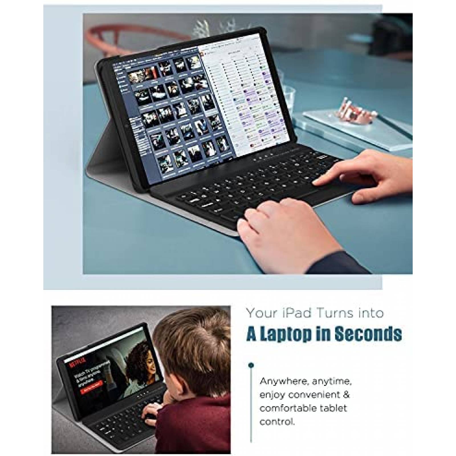 Funda MoKo con Teclado Bluetooth para Samsung Tab A7 -Blanco