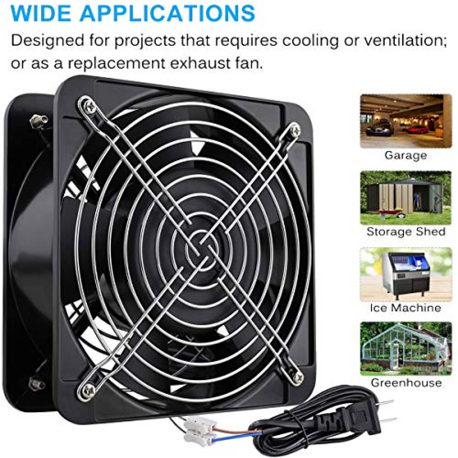 Ventilador para PC GDSTIME AXIAL 15050 150mm 120V -Negro