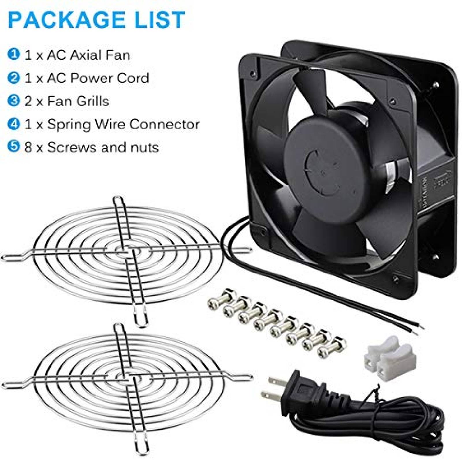 Ventilador para PC GDSTIME AXIAL 15050 150mm 120V -Negro