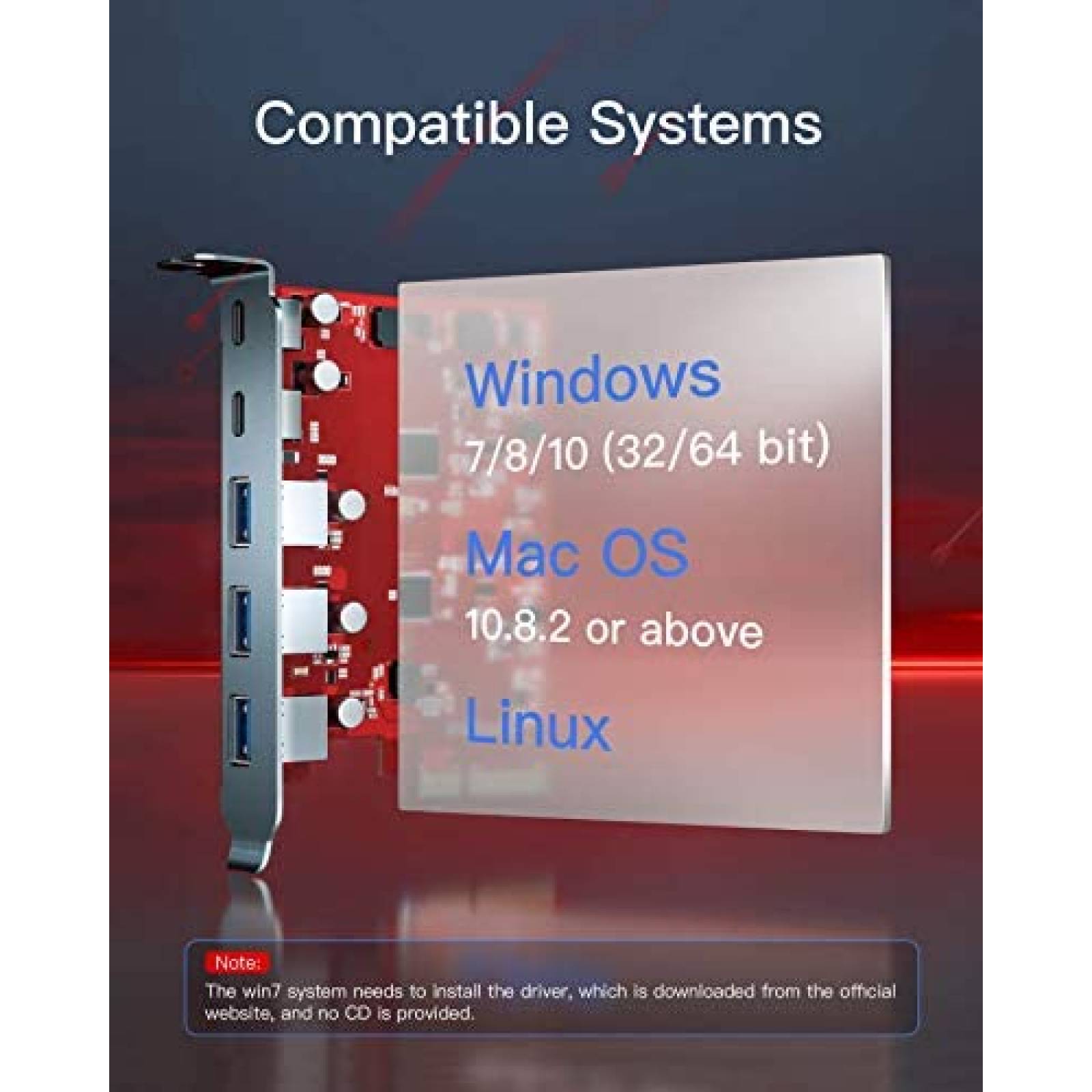 Tarjeta PCIe a USB 3.2 Gen 2 Inateck Inateck RedComets U21