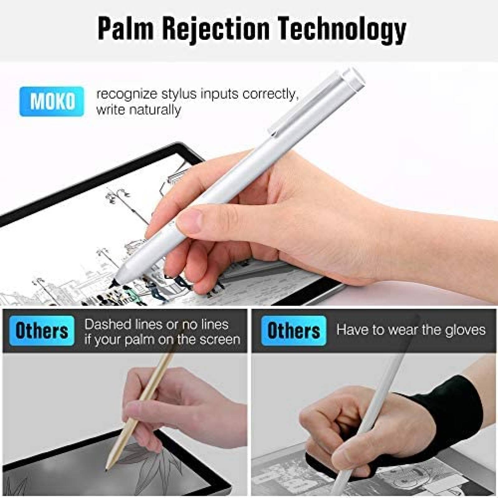 Lapiz Optico MoKo Compatible con Surface Go 2 -Silver