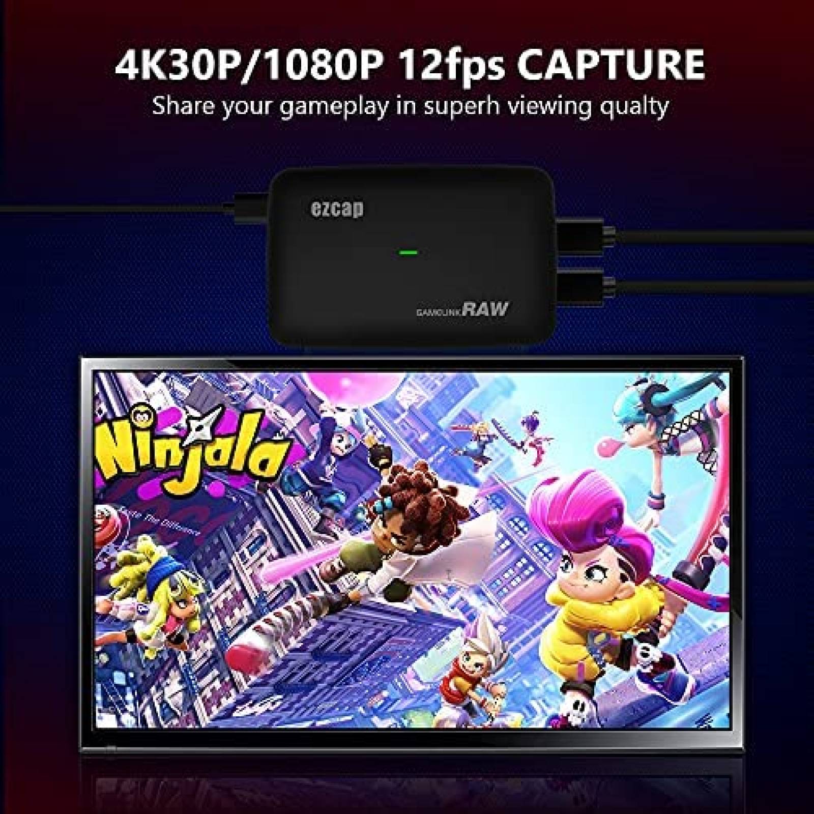 Tarjeta de captura de juegos Y&H 4K 1080P 120HZ -Negro