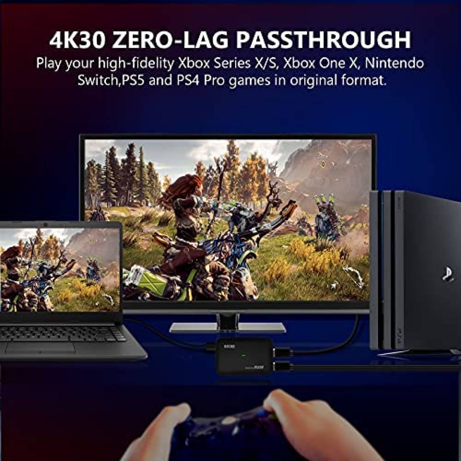 Tarjeta de captura de juegos Y&H 4K 1080P 120HZ -Negro