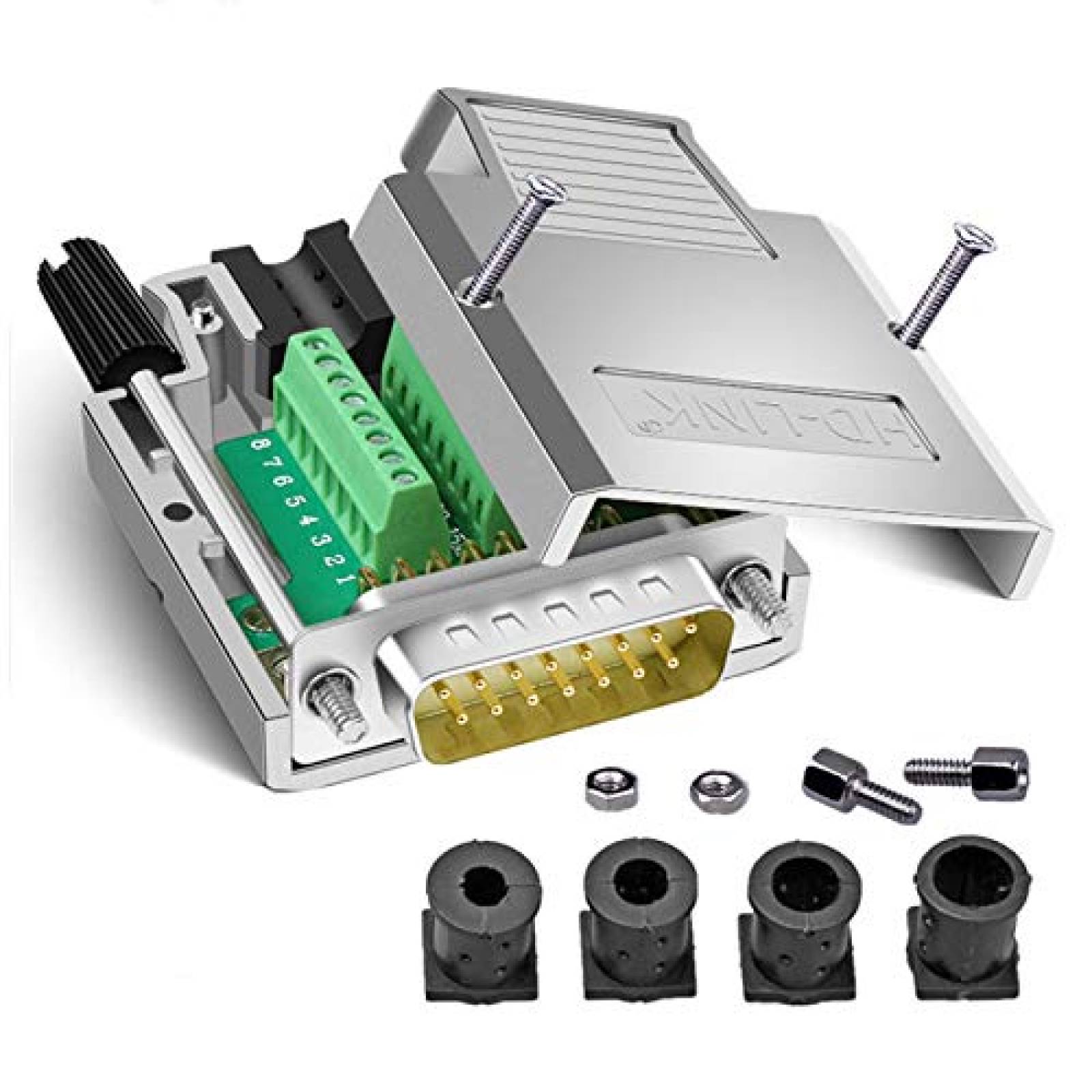 Adaptador de Puerto ANMBEST DB15 de 15 Pines -Plata