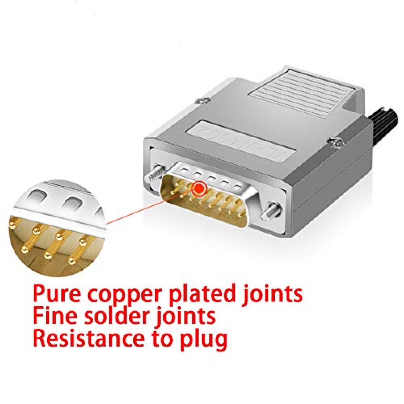 Adaptador de Puerto ANMBEST DB15 de 15 Pines -Plata