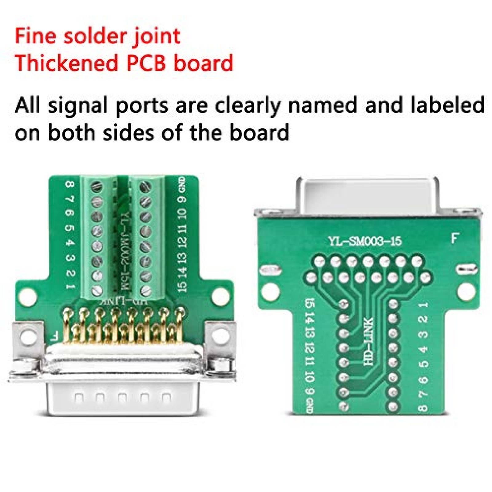 Adaptador de Puerto ANMBEST DB15 de 15 Pines -Plata