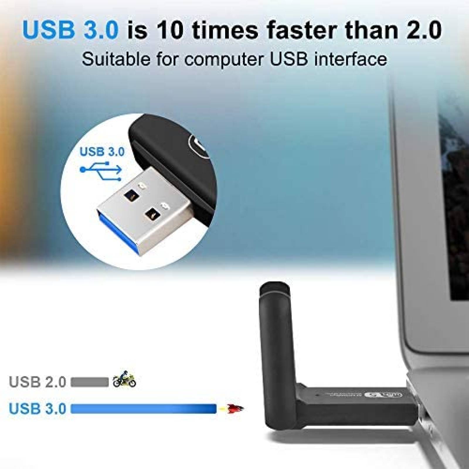 Adaptador WiFi NETVIP Inalambrico USB compatible -Negro