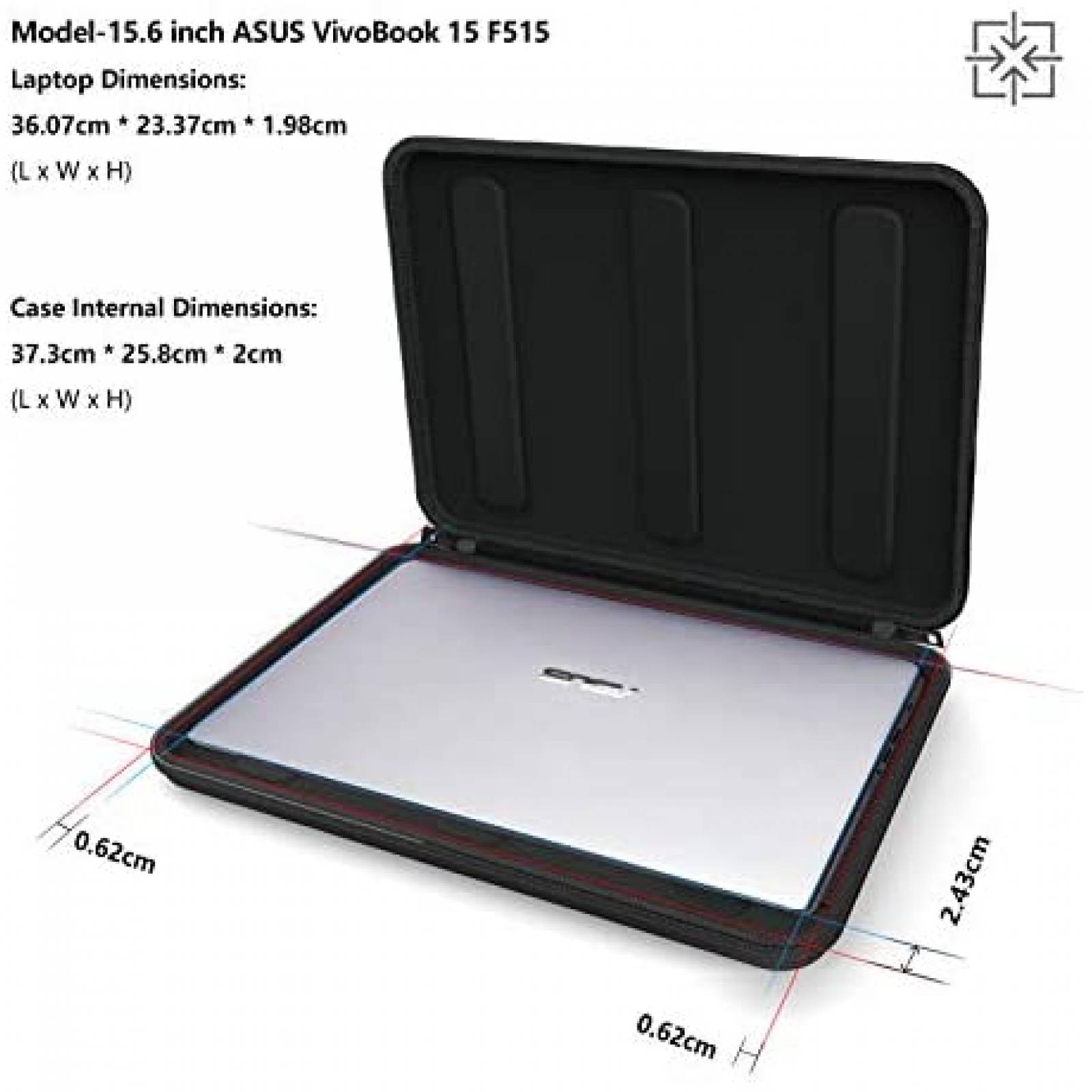 Bolsa para computadora Smatree de 15.6" de manga dura -Negro