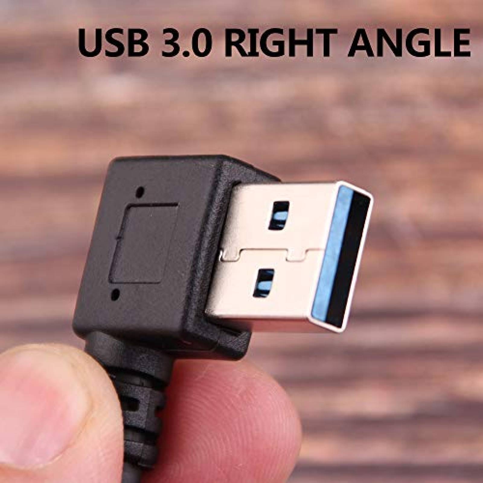 Cable de angulo recto USB 3.0 Oxsubor paquete de 2 -Negro