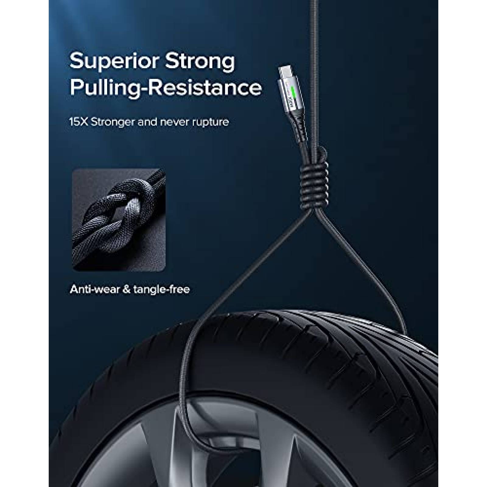 Cable INIU DI-D5CC 2pzs 6' USB-C A USB-C 100W -Negro