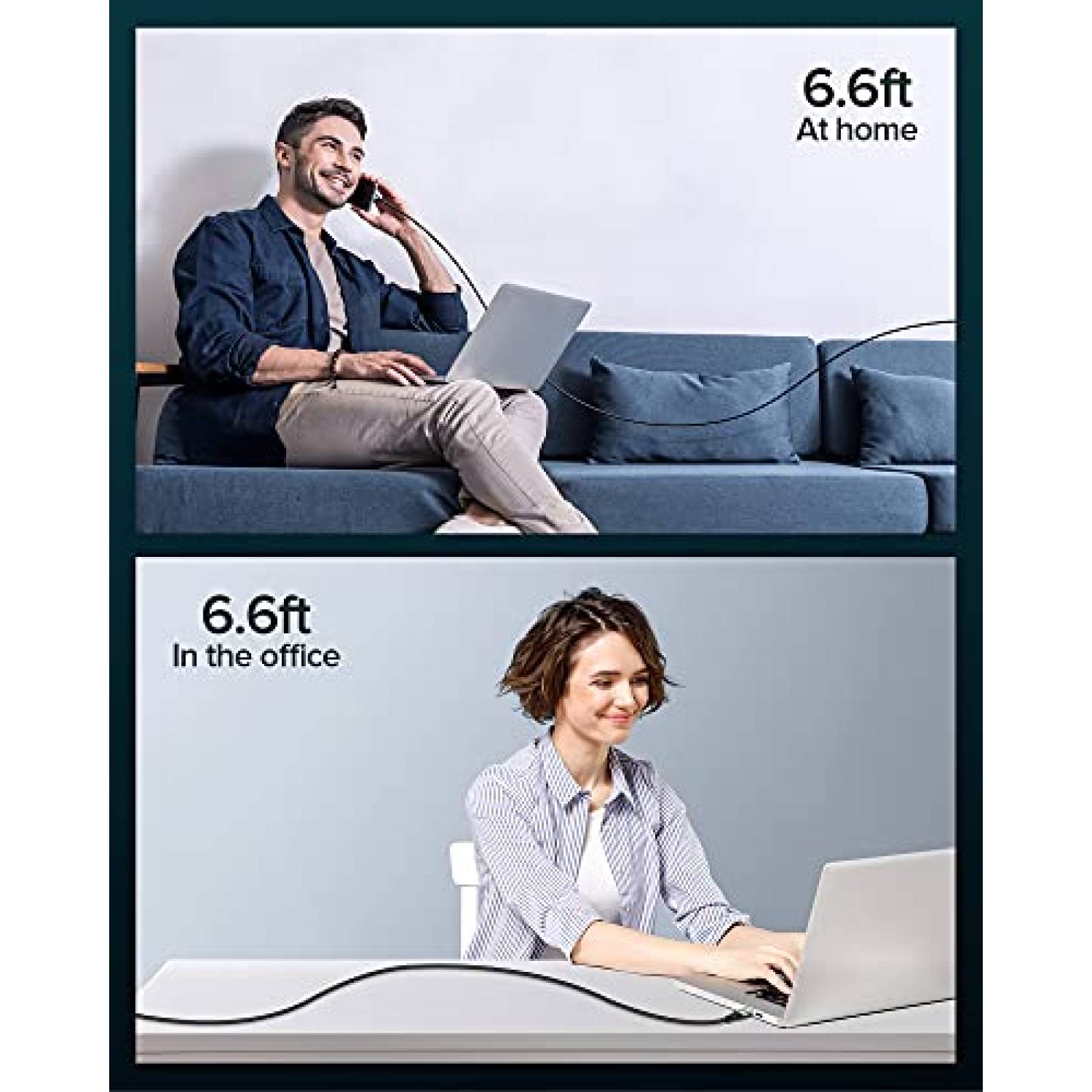 Cable INIU DI-D5CC 2pzs 6' USB-C A USB-C 100W -Negro