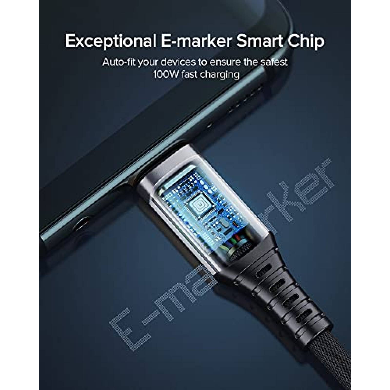 Cable INIU DI-D5CC 2pzs 6' USB-C A USB-C 100W -Negro