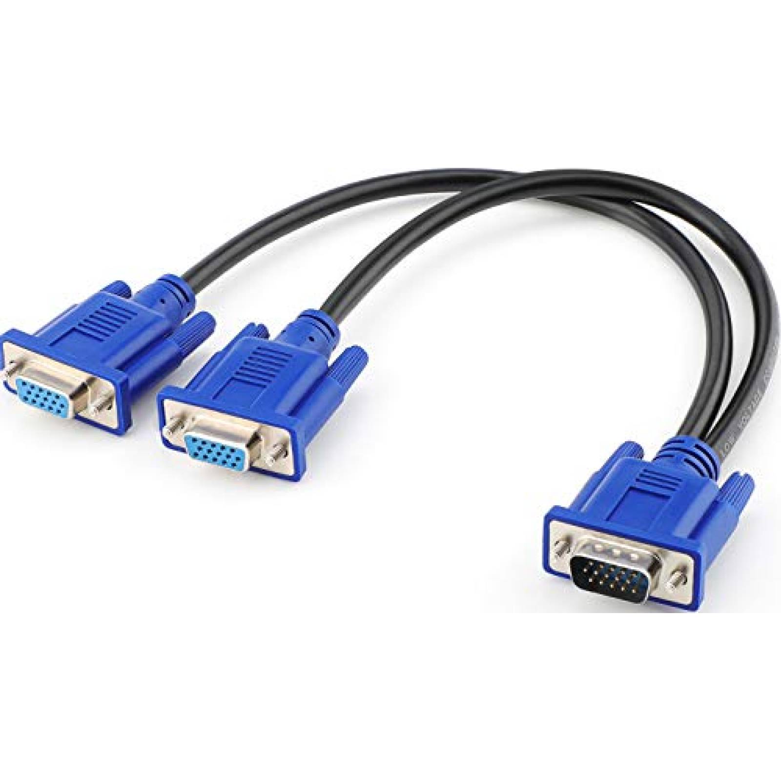 Cable Pasow VGA Dual en Y 2 en 1 para Monitor -Negro