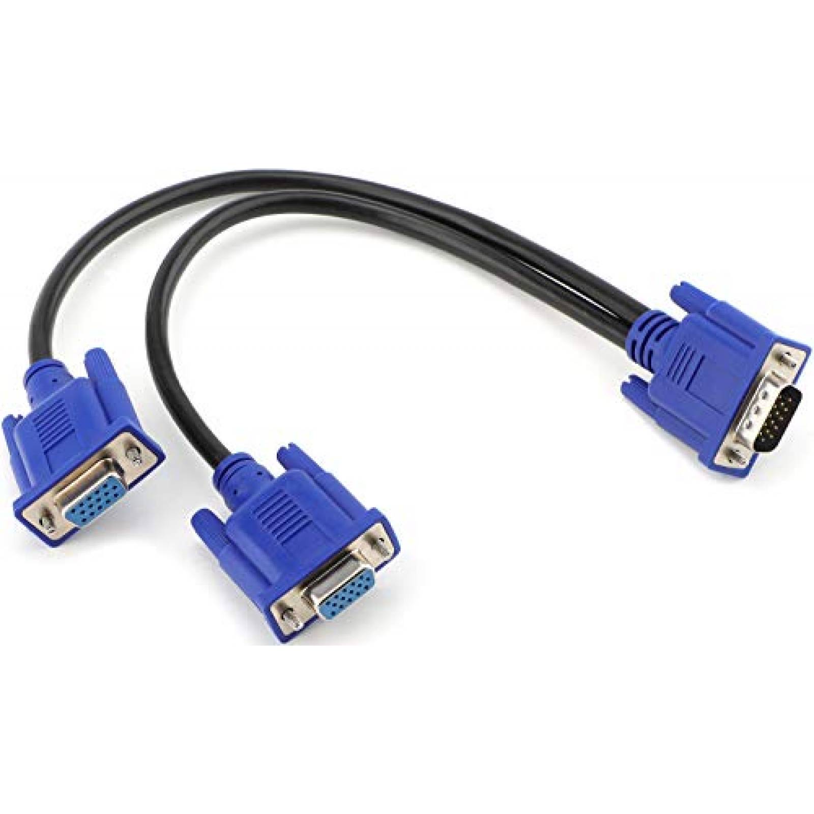 Cable Pasow VGA Dual en Y 2 en 1 para Monitor -Negro