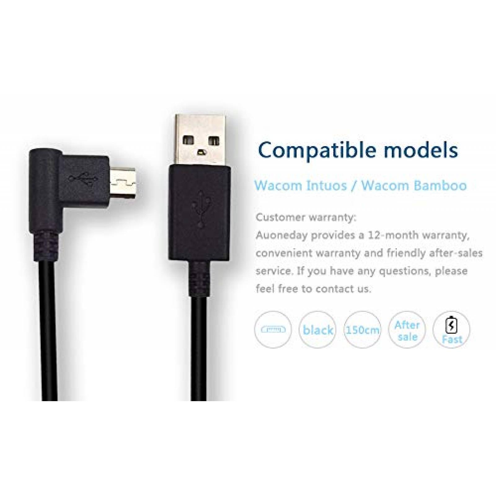 Cable USB Adhiper CTL690 para Wacom-Intuos CTL480 -Negro