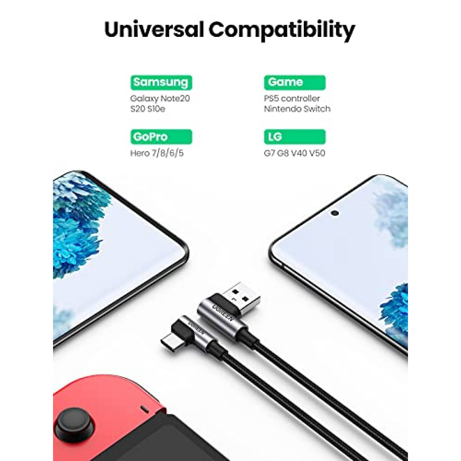 Cable USB URGREEN 20857P 18W Tipo C carga rapida -Negro