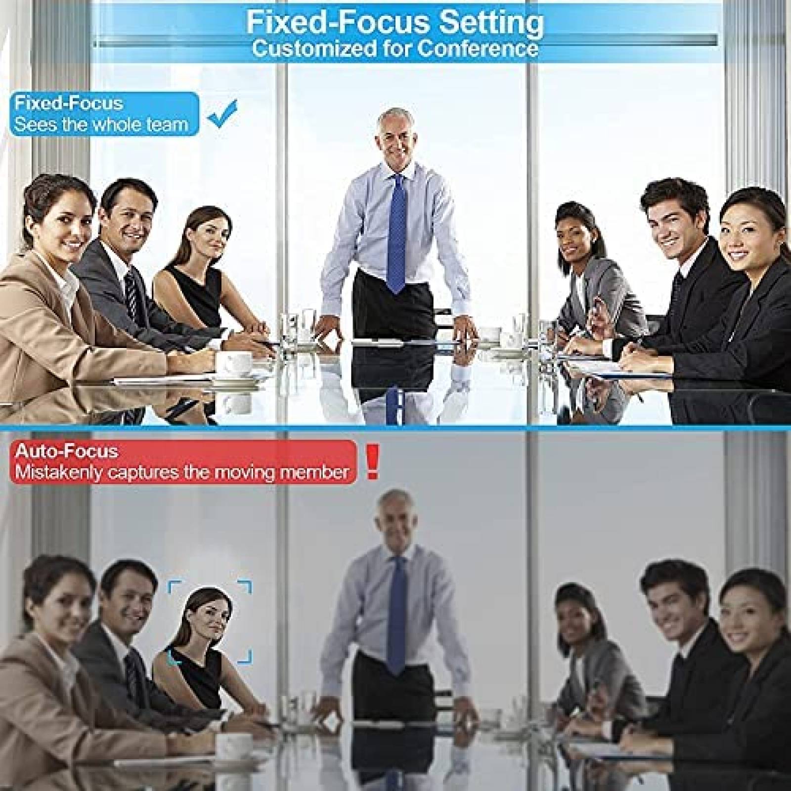 Camara web COSHIP gran angular 1080P con 4 microfonos -Negro