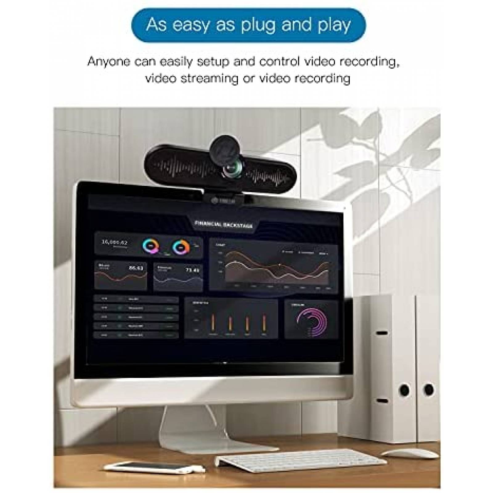 Camara Web TOALLIN 4K Angulo Vision 90 FHD CMOS 1/2,5''