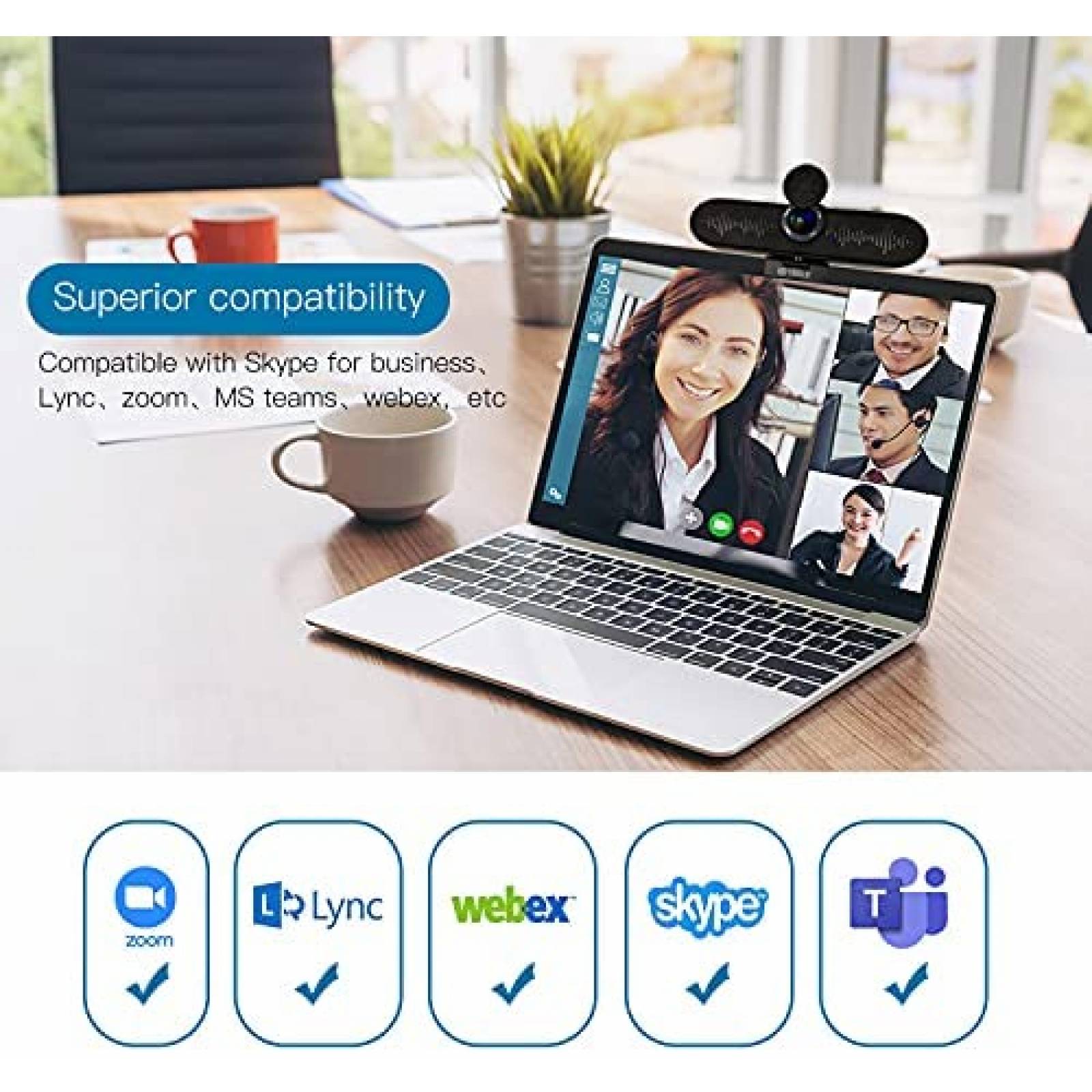 Camara Web TOALLIN 4K Angulo Vision 90 FHD CMOS 1/2,5''