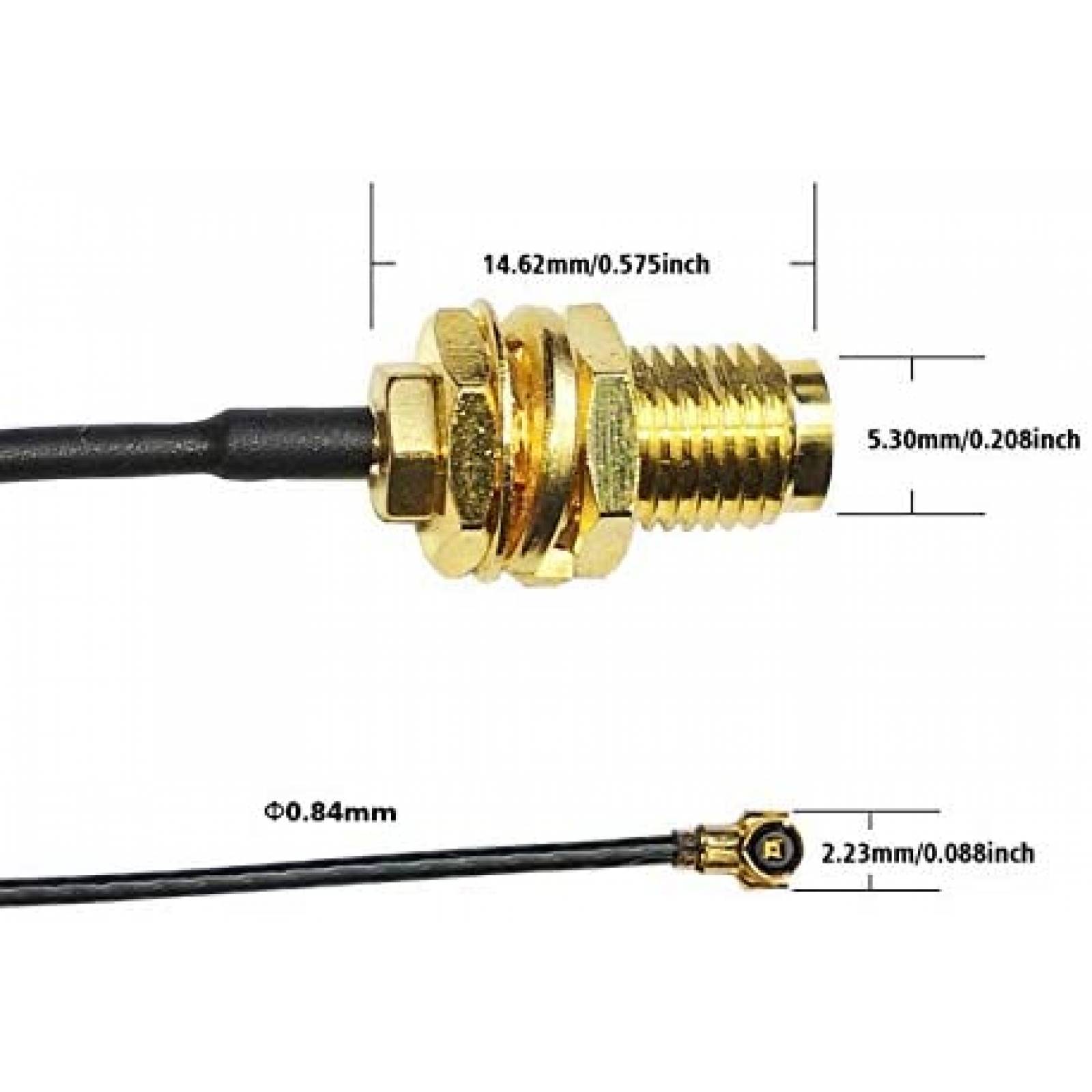 Conector Ipex Tenmory U.FL-SMA WiFi Antena 10" 4 unidades