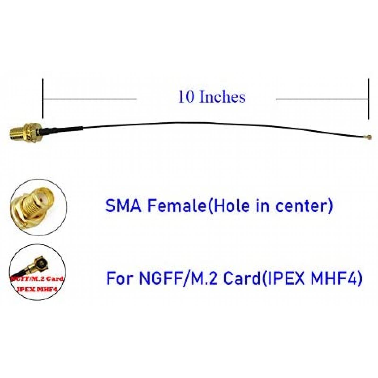 Conector Ipex Tenmory U.FL-SMA WiFi Antena 10" 4 unidades