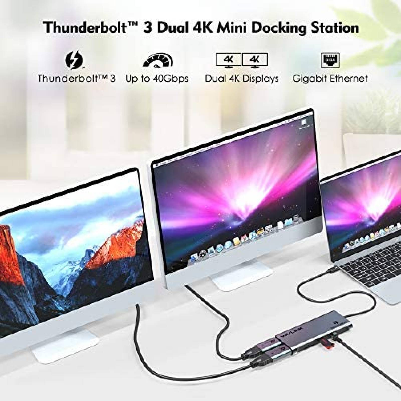 Estacion de acoplamiento WAVLINK Thunderbolt 3 Dual 4K