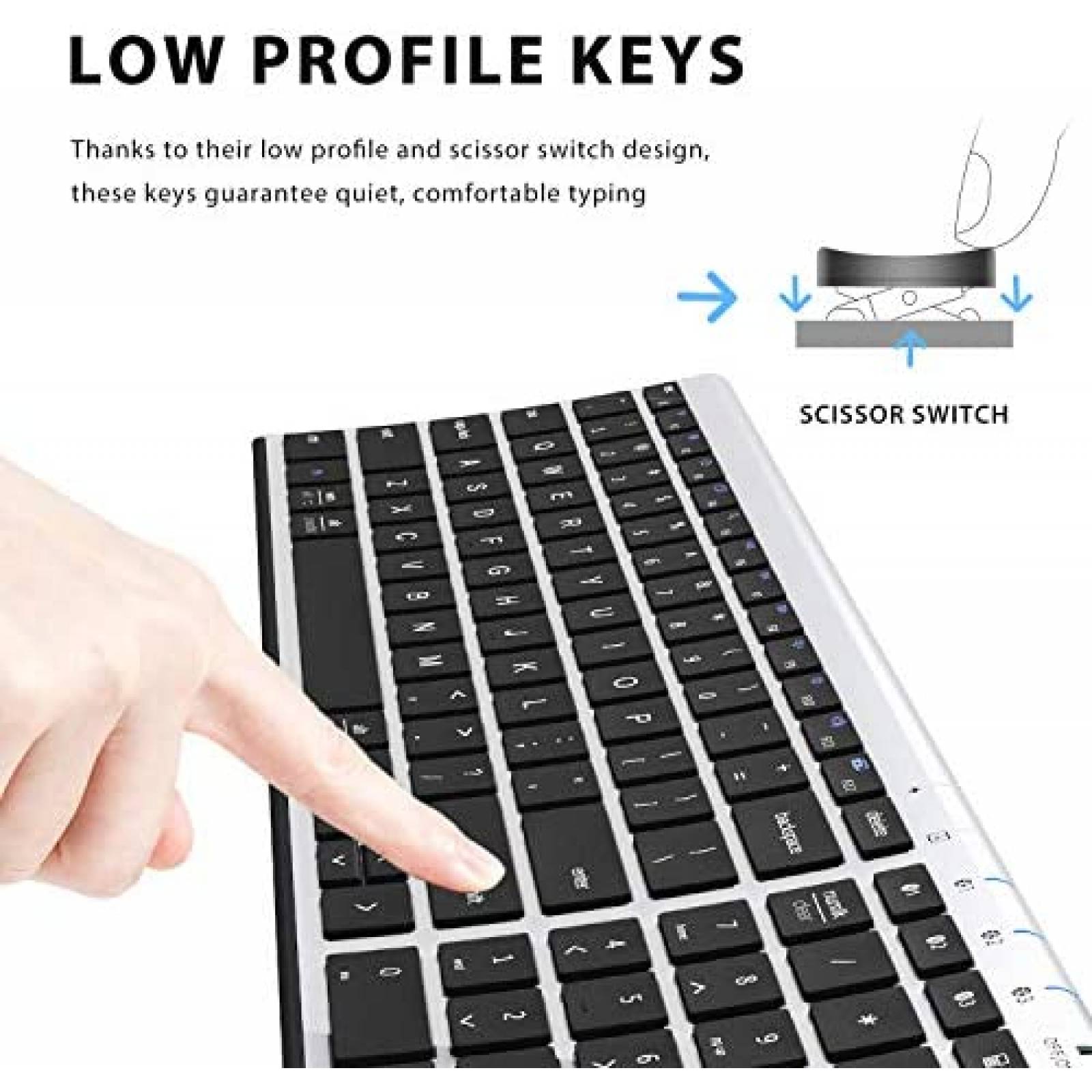 Teclado iClever BK10 Inalambrico Recargable Ergonomico