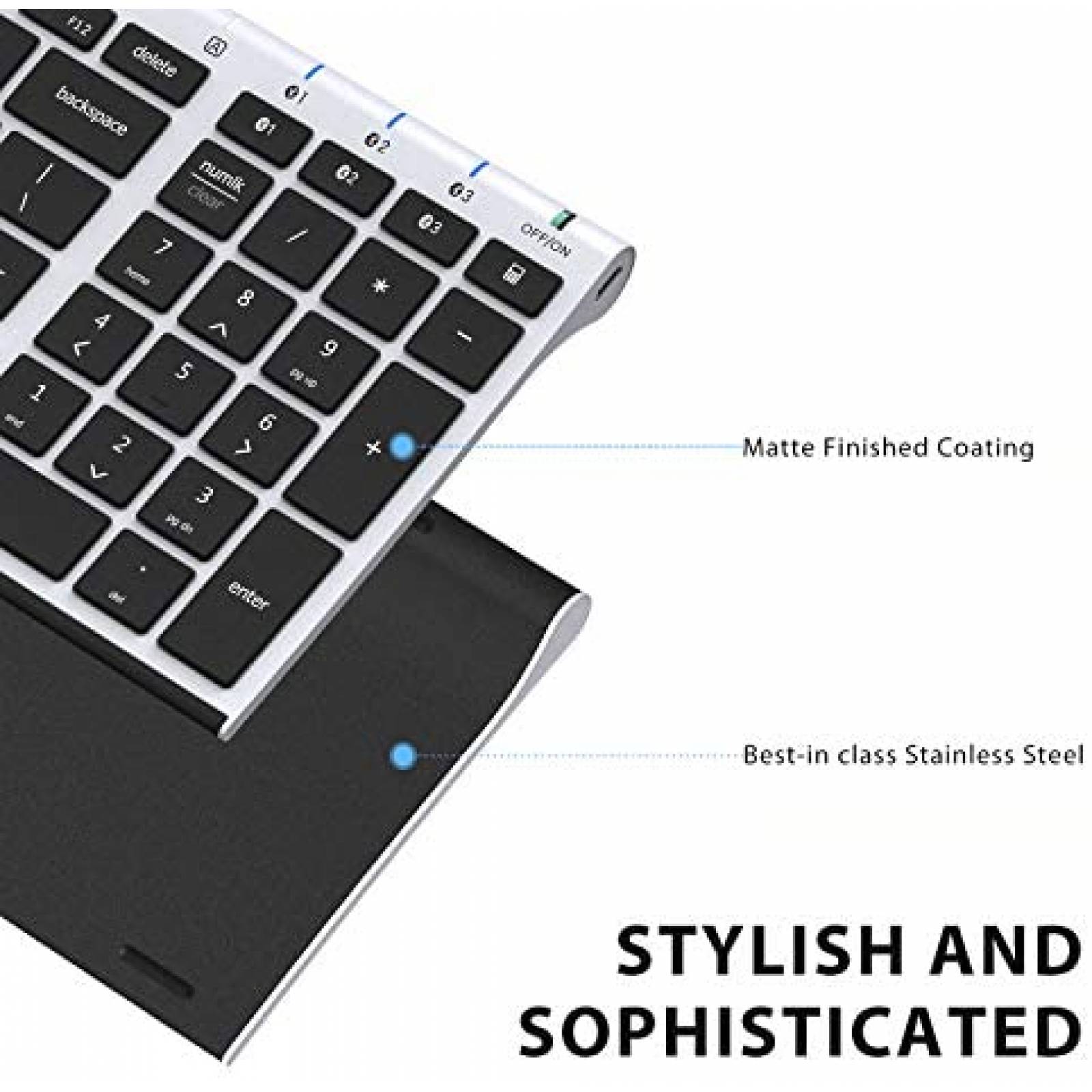 Teclado iClever BK10 Inalambrico Recargable Ergonomico