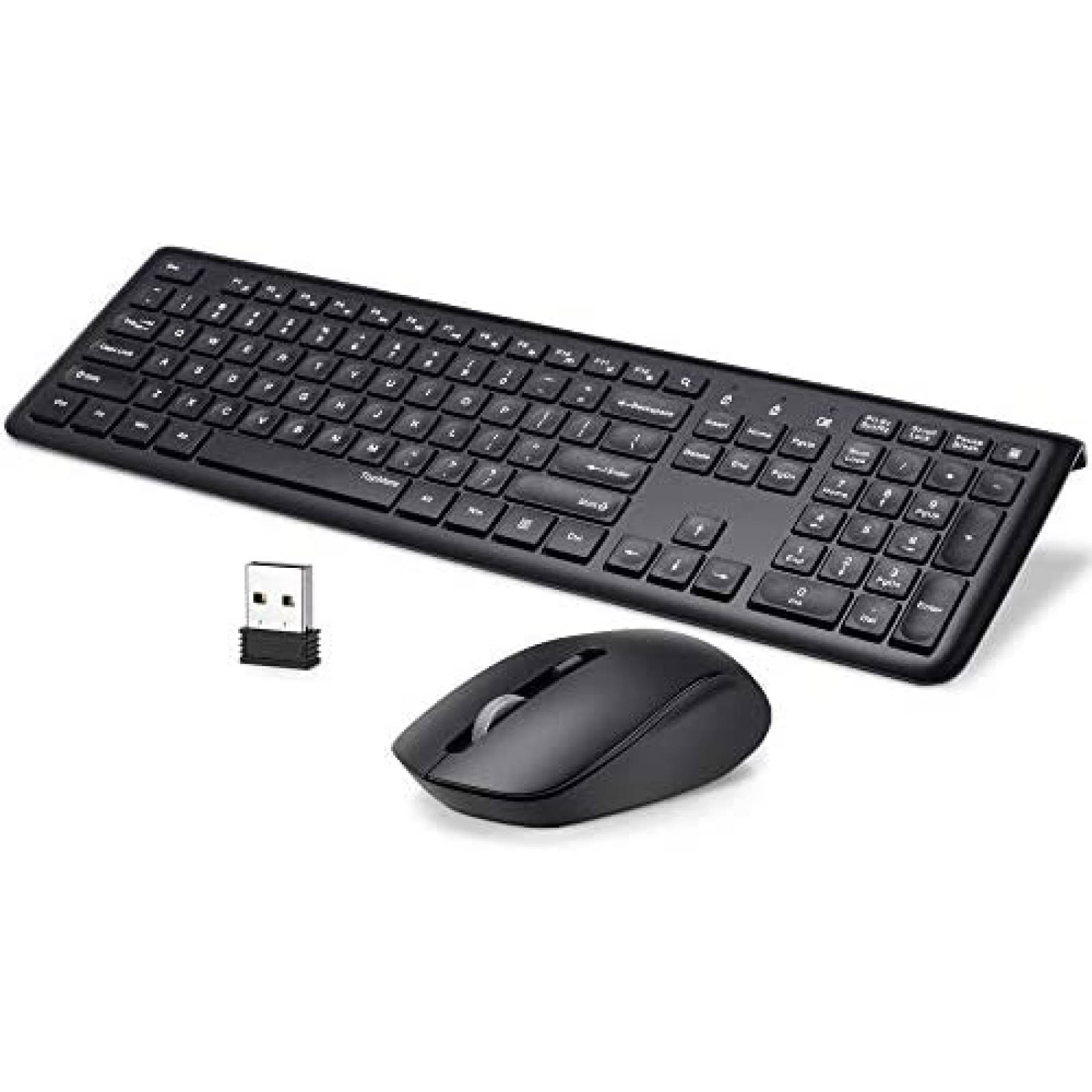 Teclado TopMate Inalambrico 107 Teclas Con Mouse -Negro