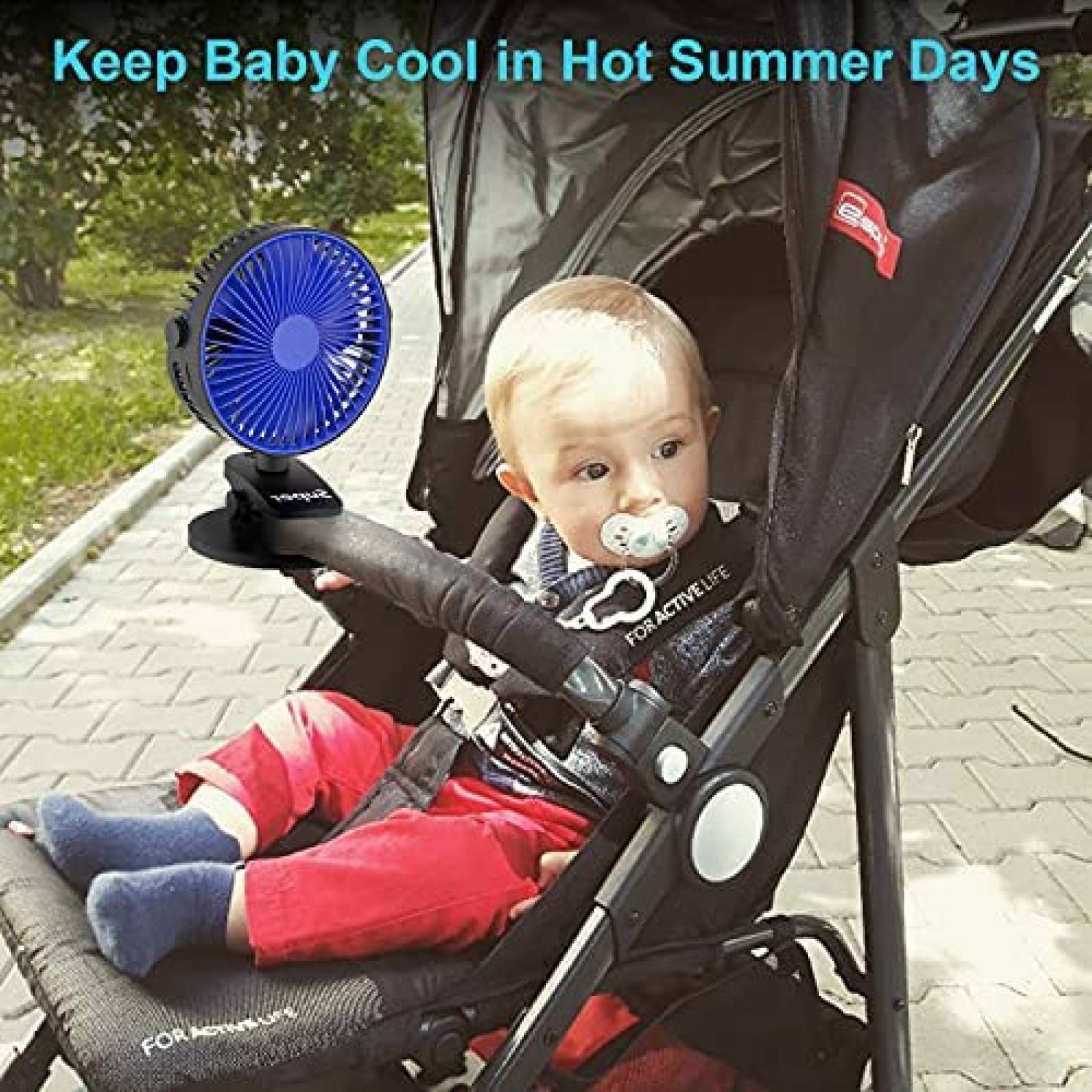 Ventilador de escritorio Supermi USB de 3 velocidades -Azul