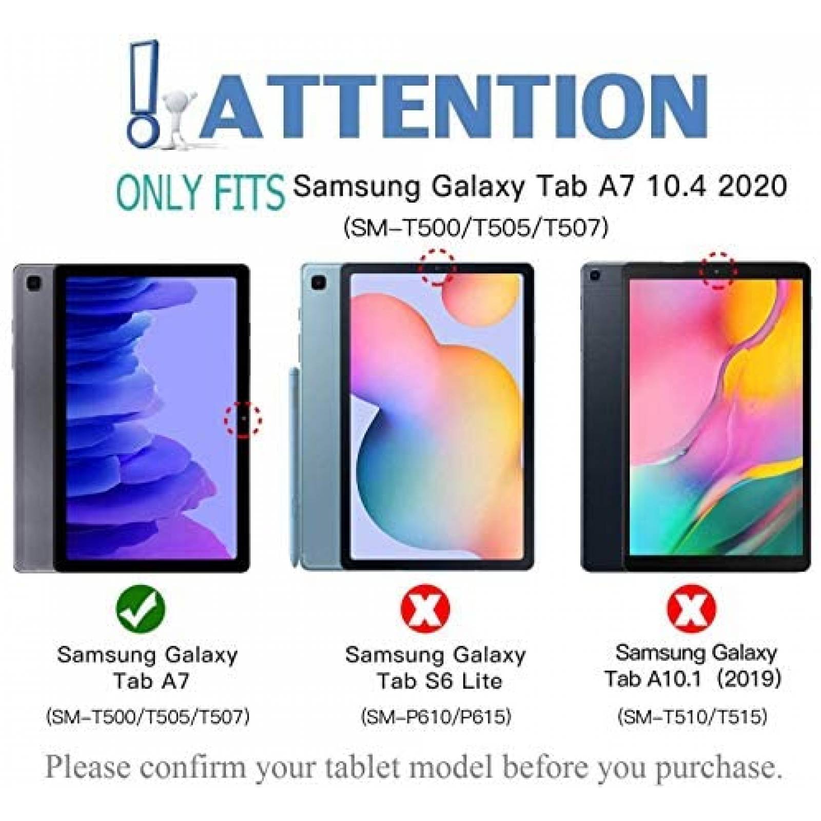 Funda LDSOYIA Con Teclado Para Galaxy Tab A7 10.4'' -Negro