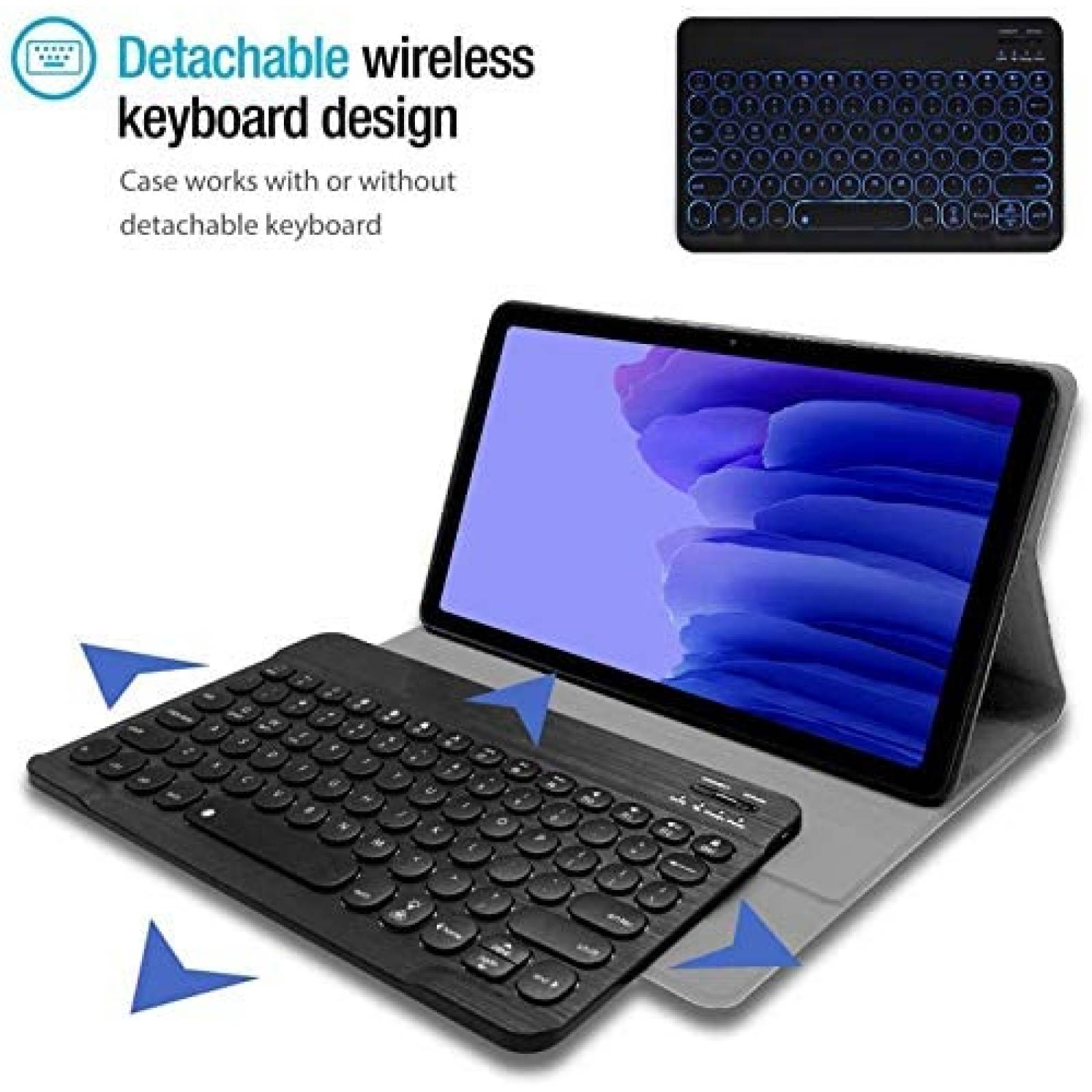Funda LDSOYIA Con Teclado Para Galaxy Tab A7 10.4'' -Negro