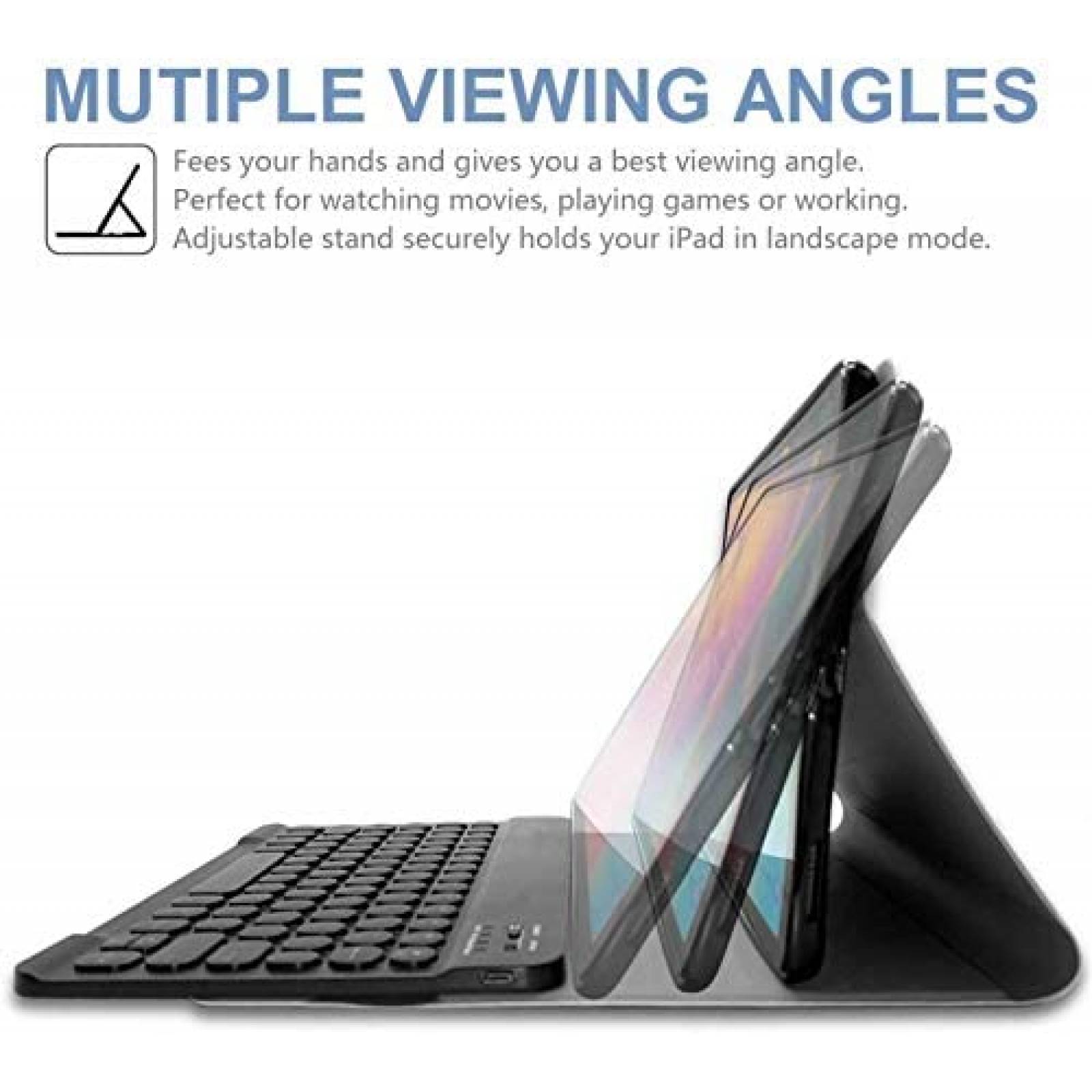 Funda LDSOYIA Con Teclado Para Galaxy Tab A7 10.4'' -Negro