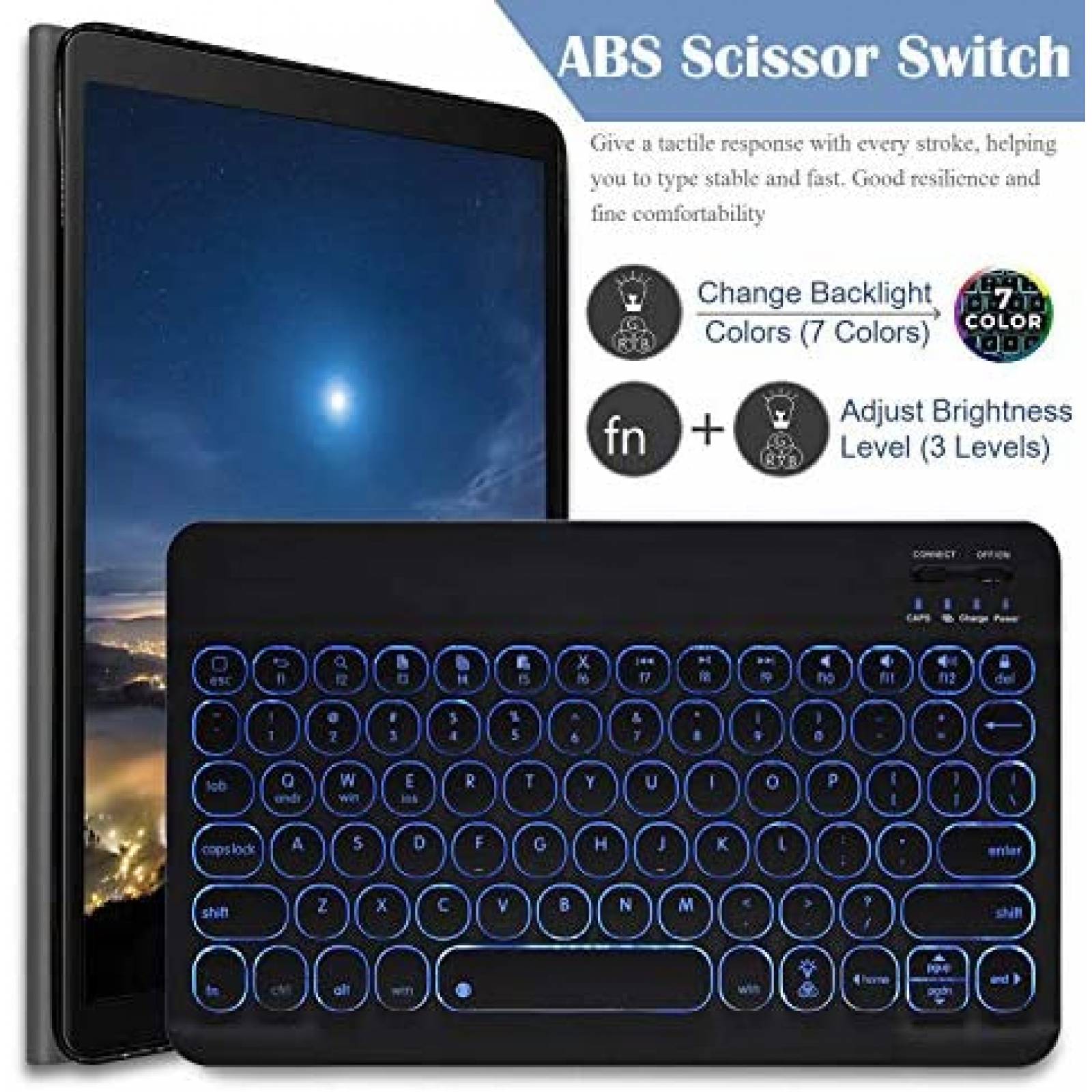 Funda LDSOYIA Con Teclado Para Galaxy Tab A7 10.4'' -Negro
