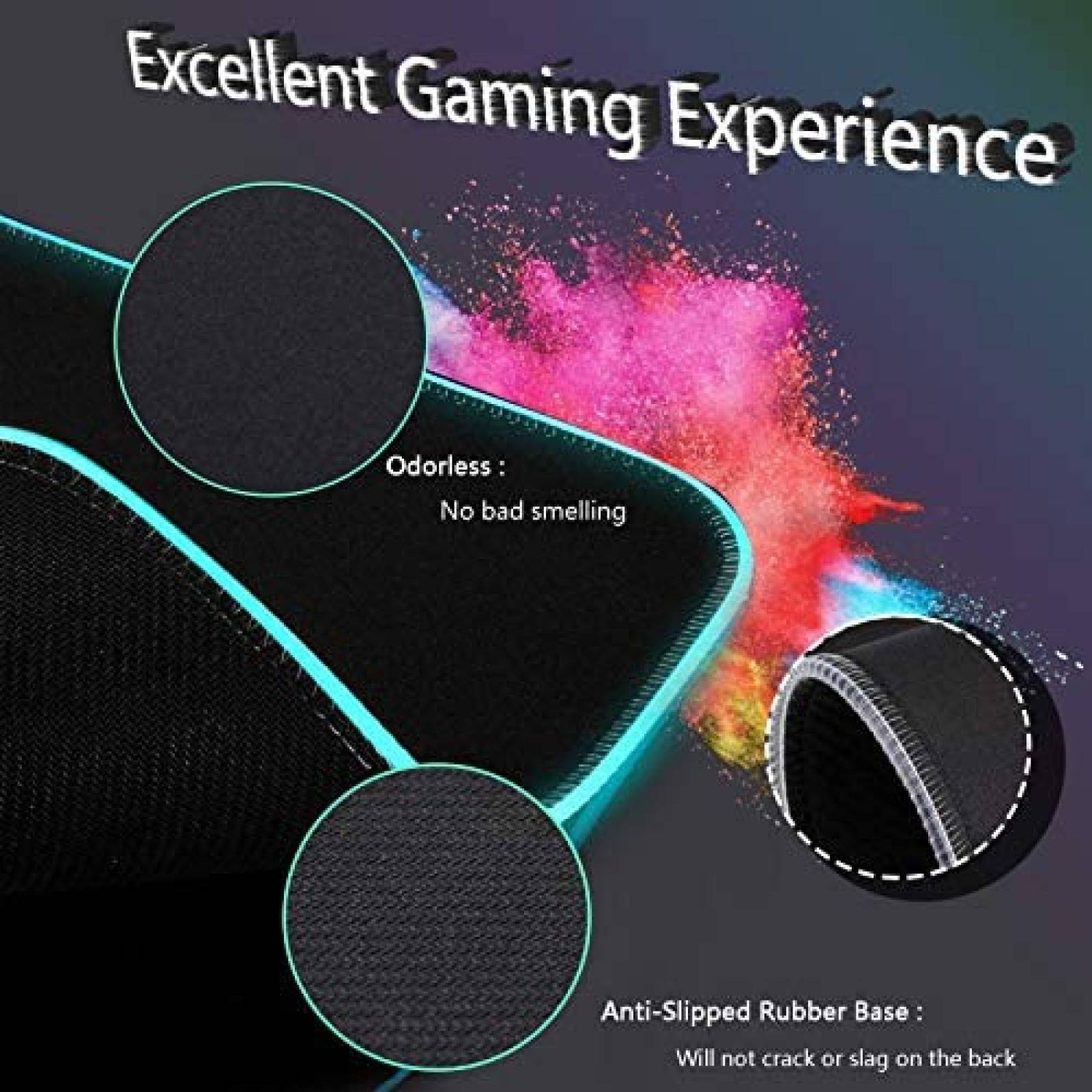 MousePad Madala Gaming LED Largo suve 12 niveles -Negro