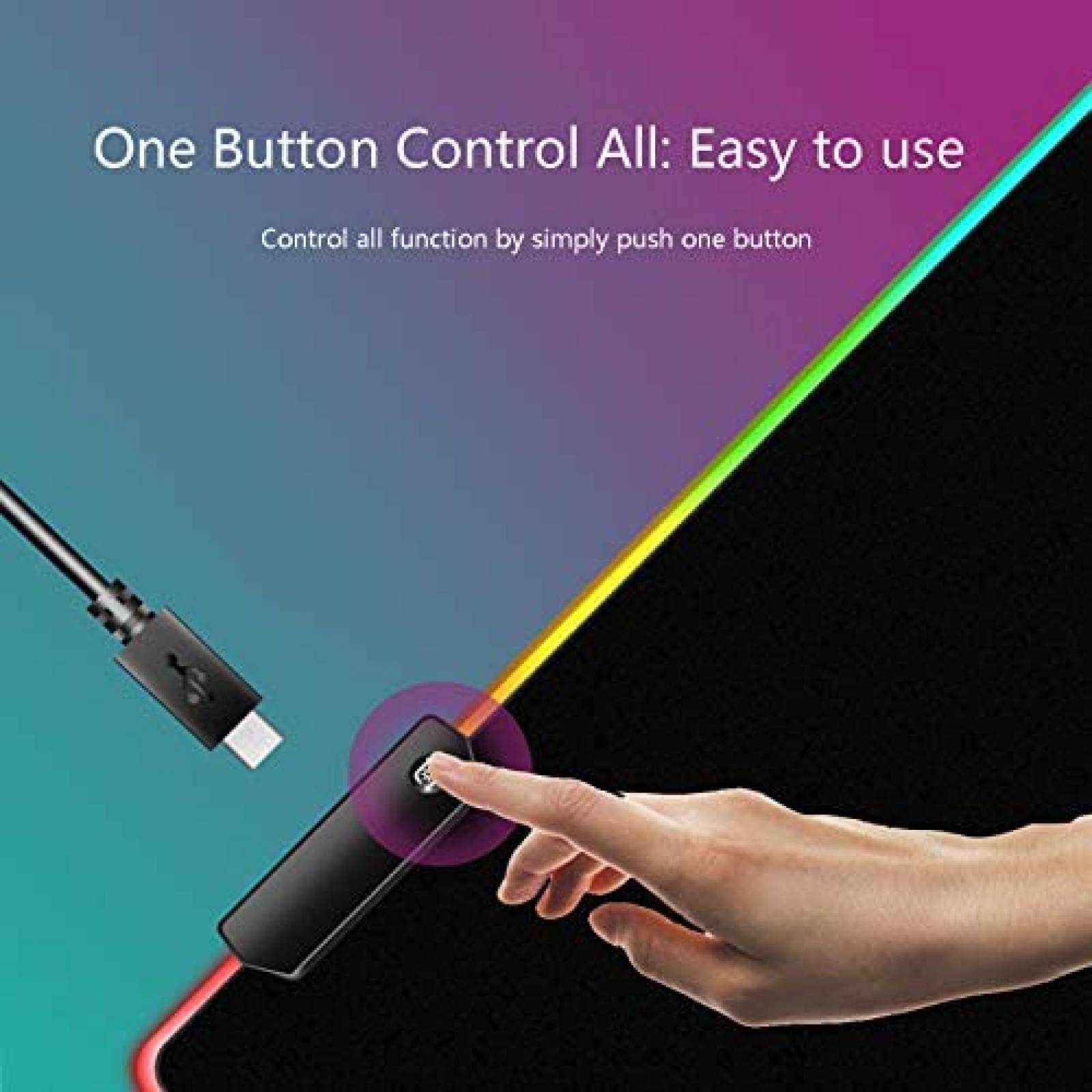 MousePad Madala Gaming LED Largo suve 12 niveles -Negro