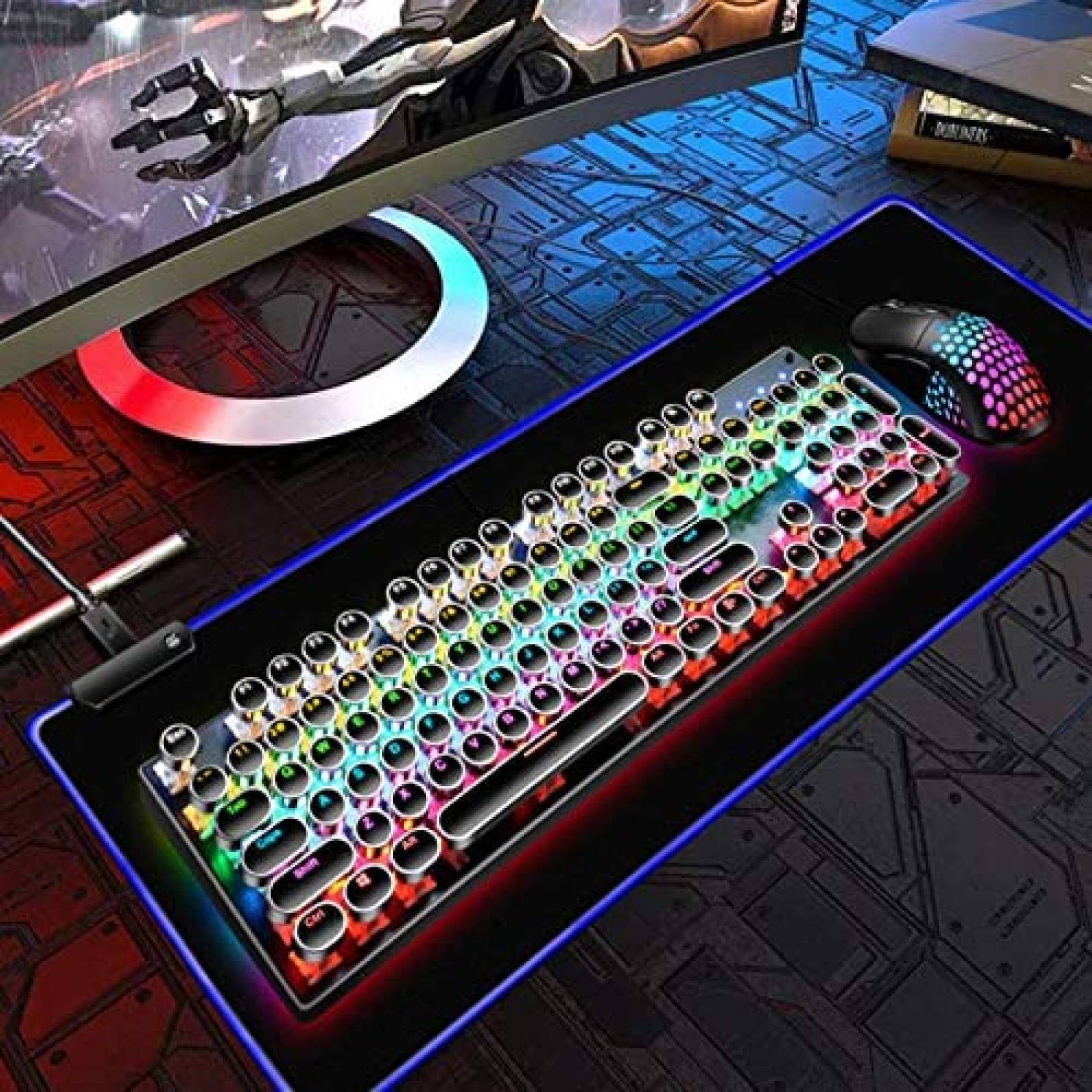 MousePad Madala Gaming LED Largo suve 12 niveles -Negro