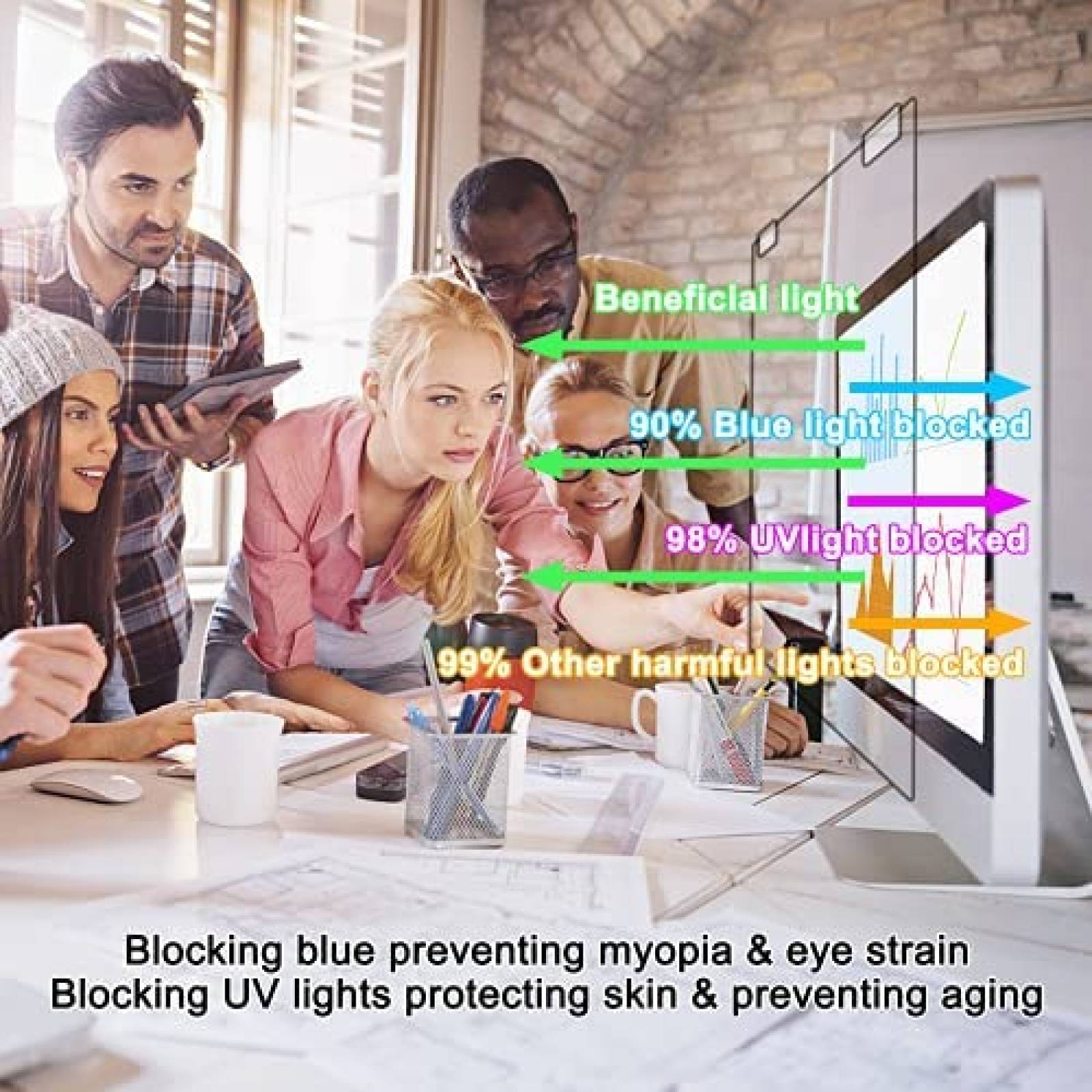 Protector de Luz Azul ZYY para Monitor de 24'' -Azul