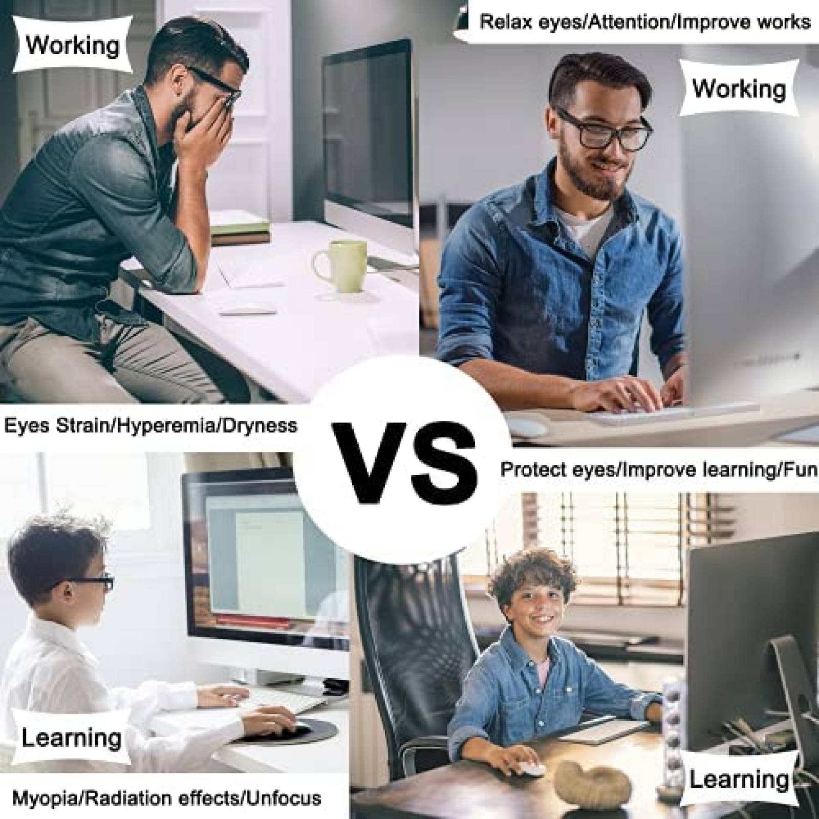 Protector de Luz Azul ZYY para Monitor de 24'' -Azul